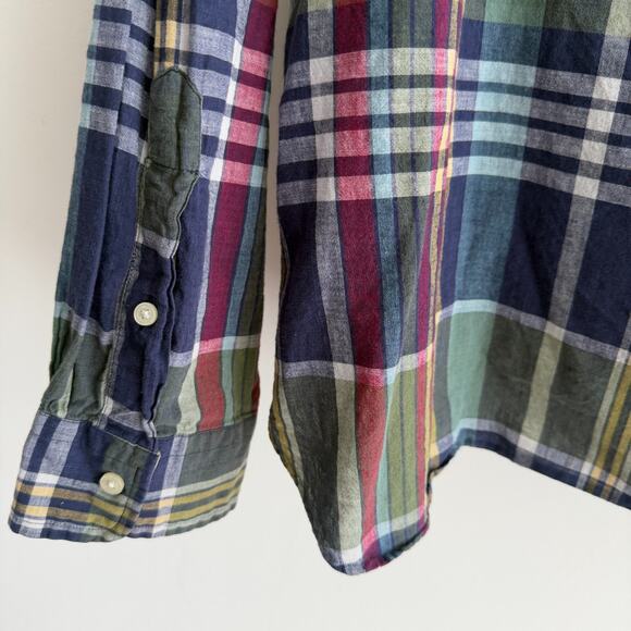 Ralph Lauren Shirt Mens XXL Authentic Indian Madras Plaid Classic Fit Indigo - Picture 6 of 11